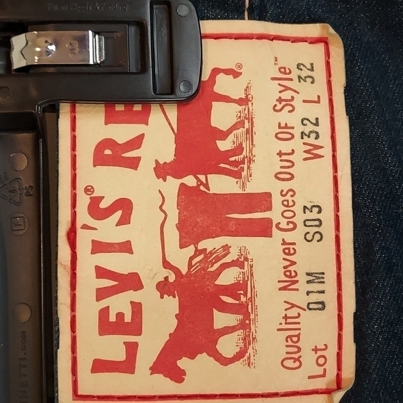 Levi's Vintage Rare Red Denim Jeans 32X32 - Picture 11 of 13